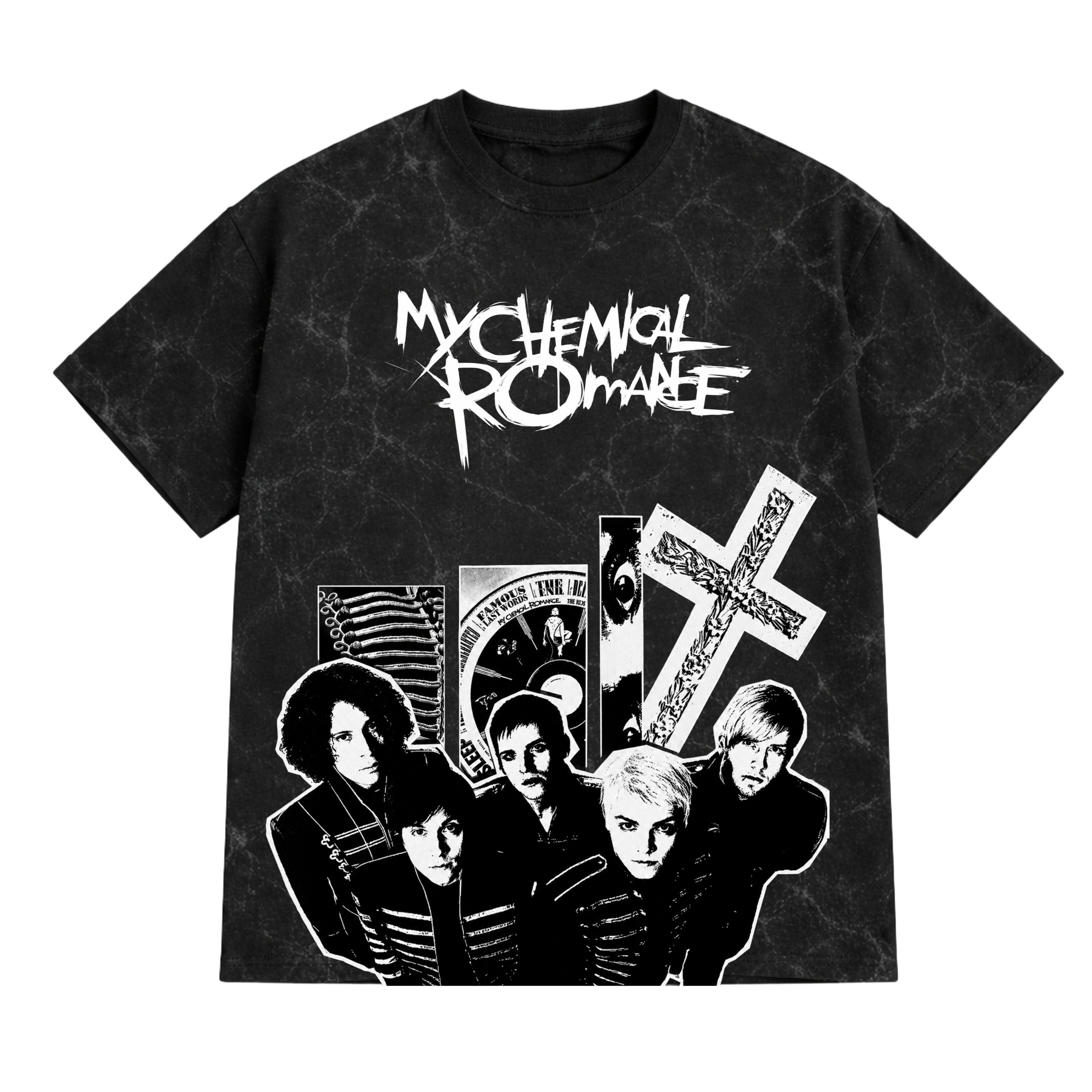 MY CHEMICAL ROMANCE ACID WASH FIT OVERSIZED T-SHIRT