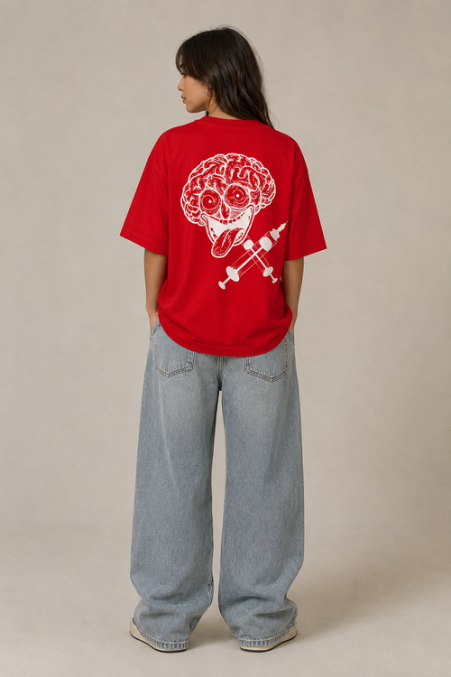 ADRENALINE RED FIT OVERSIZED T-SHIRT