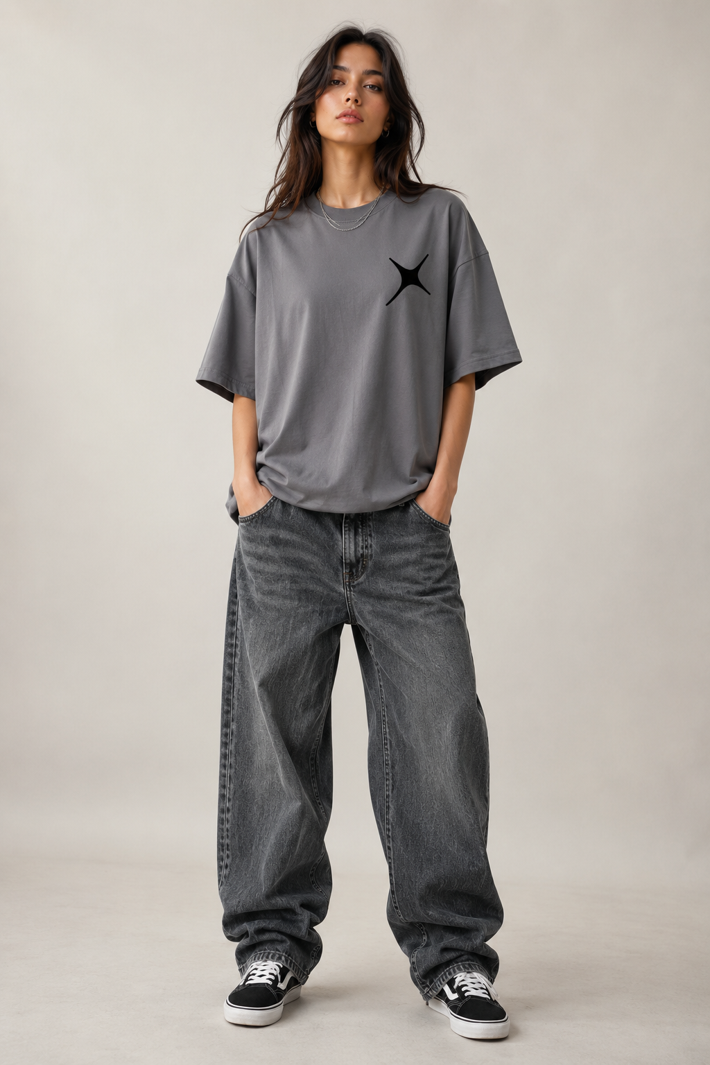 GREY MI AMIGO FIT OVERSIZED T-SHIRT