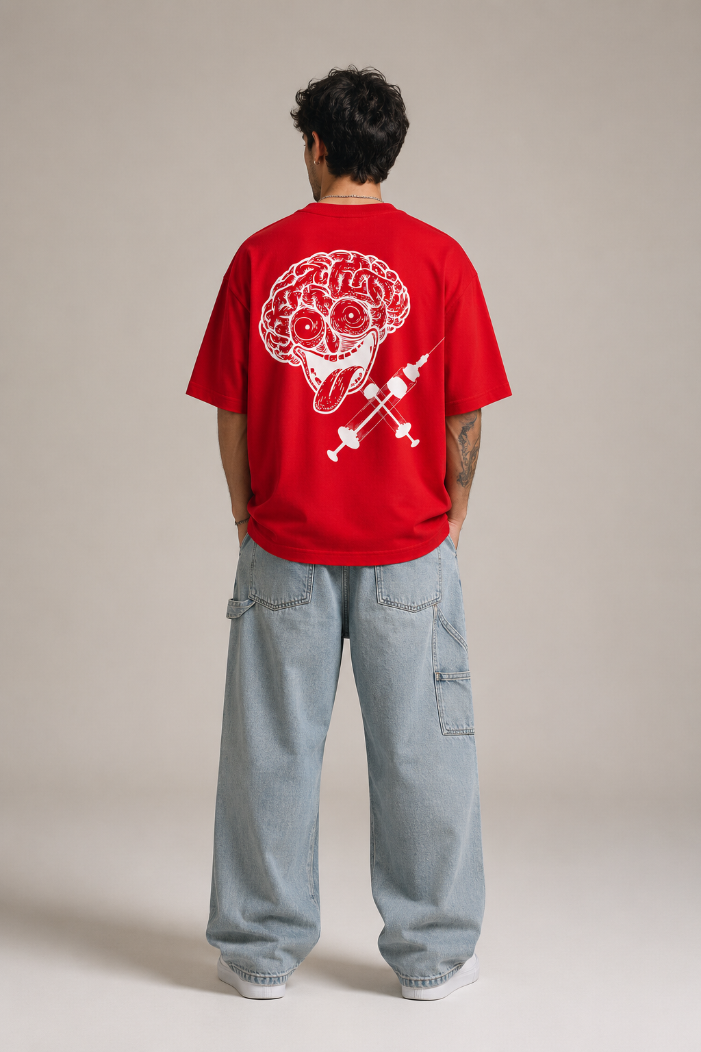ADRENALINE RED FIT OVERSIZED T-SHIRT