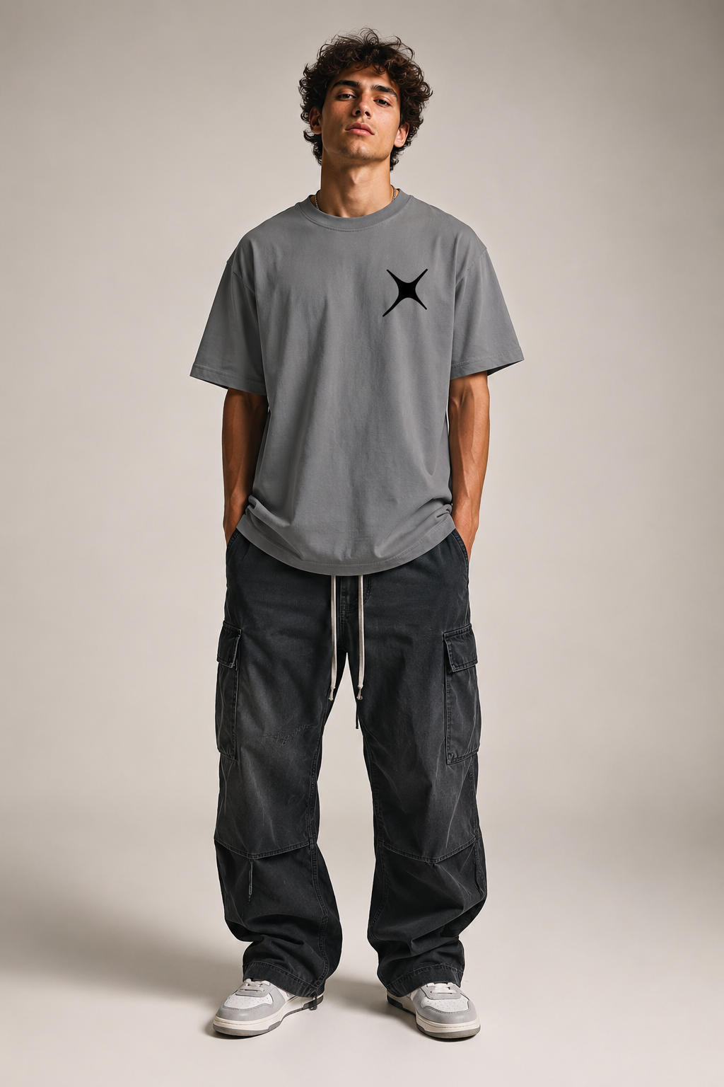 GREY MI AMIGO FIT OVERSIZED T-SHIRT