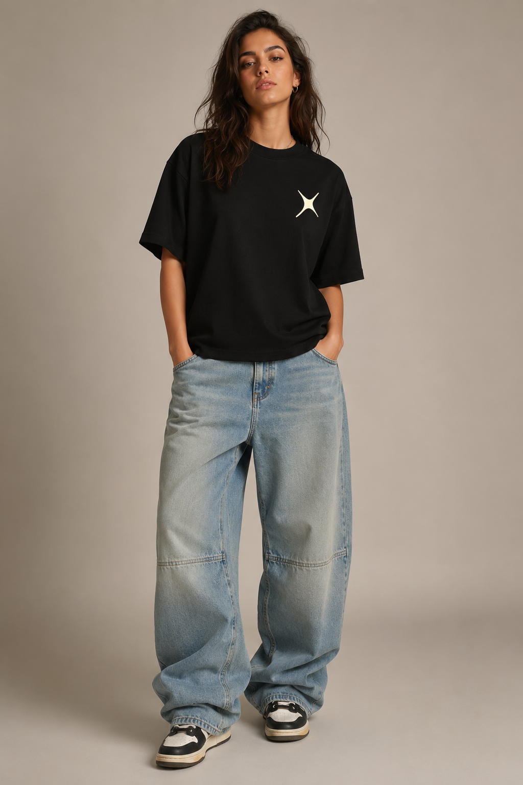 BLACK MI AMIGO FIT OVERSIZED T-SHIRT