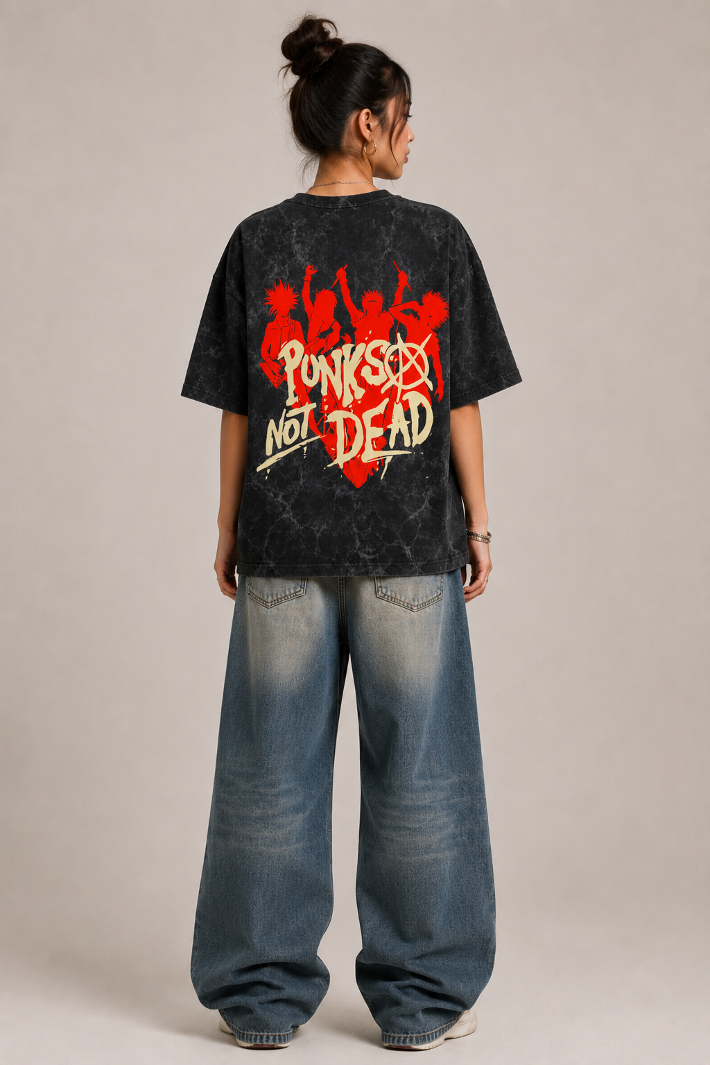 PUNK ROCK ACID WASH T-SHIRT
